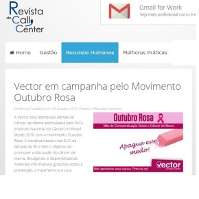 Vector no Portal Revista do Call Center